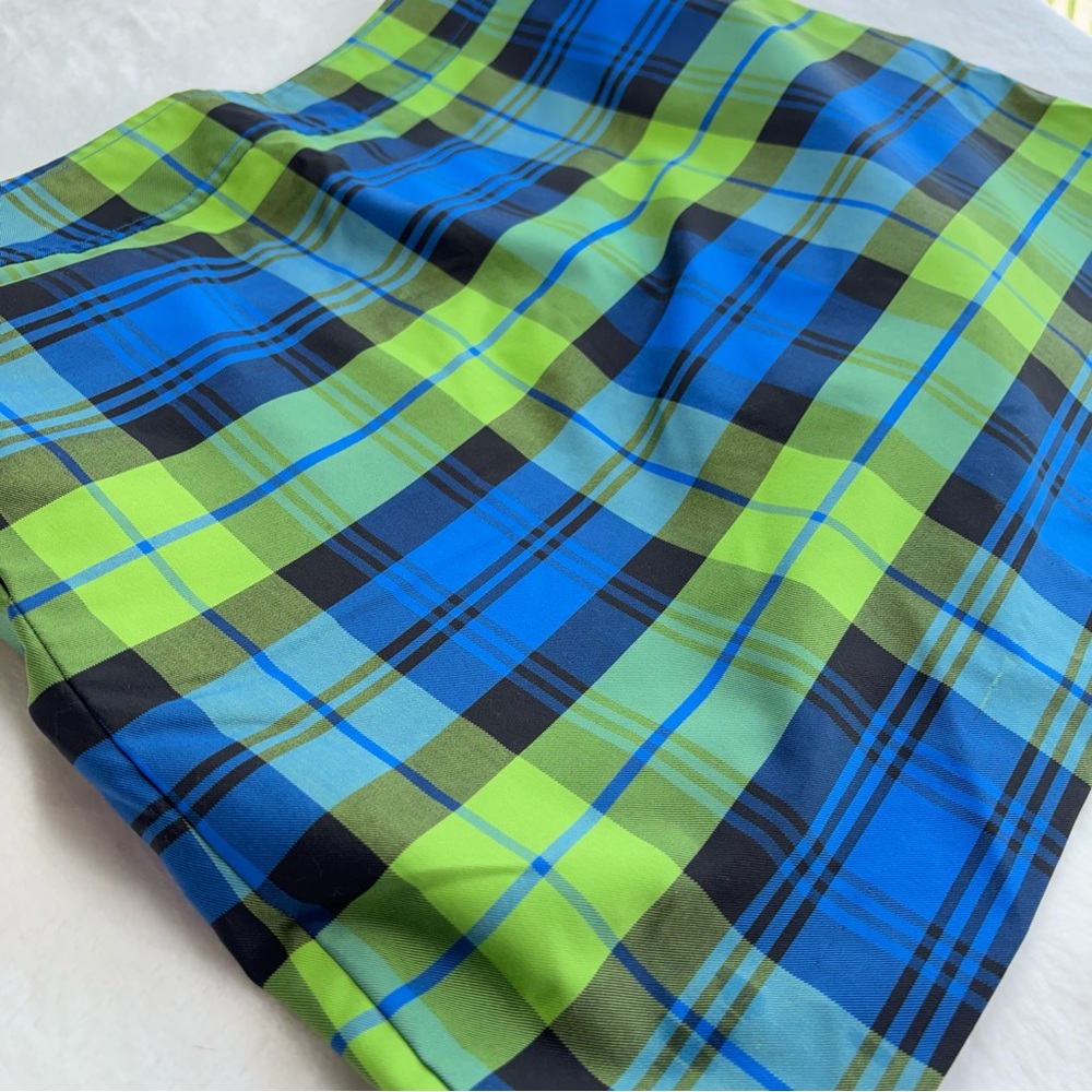 Lilly Pulitzer Plaid Golf Skort Blue and Lime Green Plaid 8 Medium - Picture 13 of 13